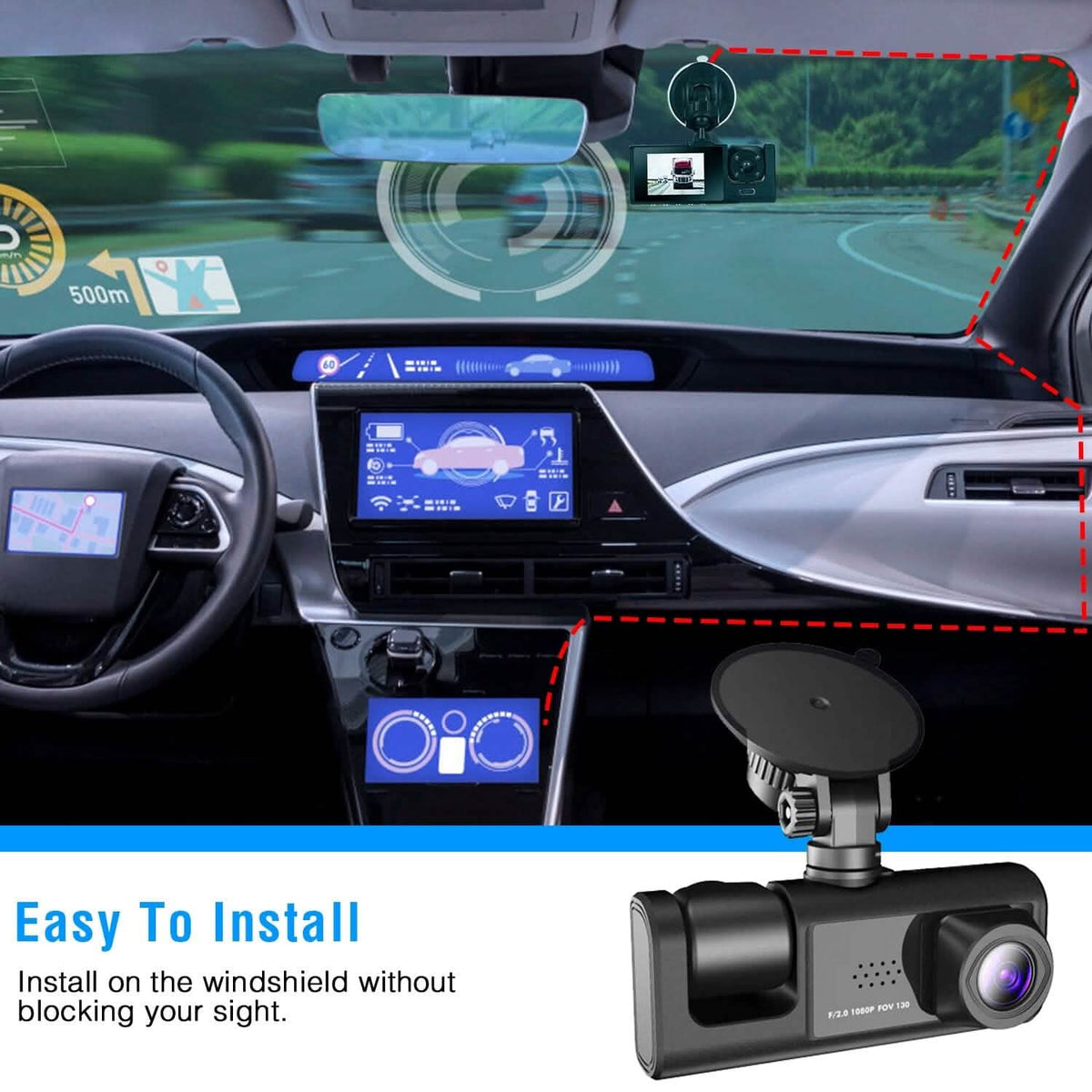 3 Channel Car DVR Dash Cam Video Recorder - A-1 Thread Vault