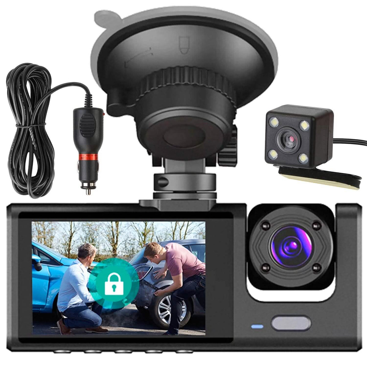 3 Channel Car DVR Dash Cam Video Recorder - A-1 Thread Vault