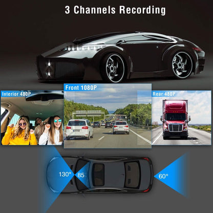 3 Channel Car DVR Dash Cam Video Recorder - A-1 Thread Vault