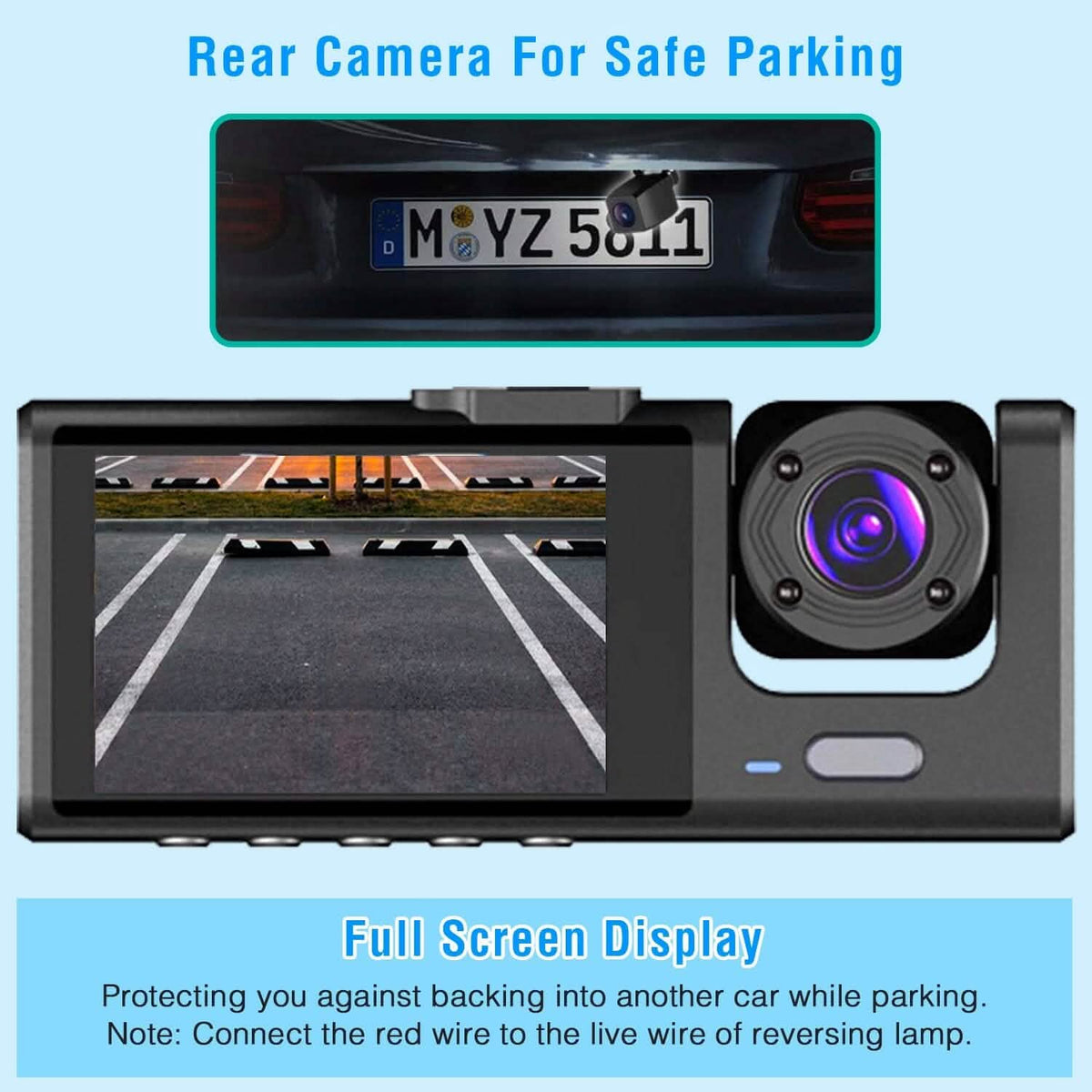 3 Channel Car DVR Dash Cam Video Recorder - A-1 Thread Vault