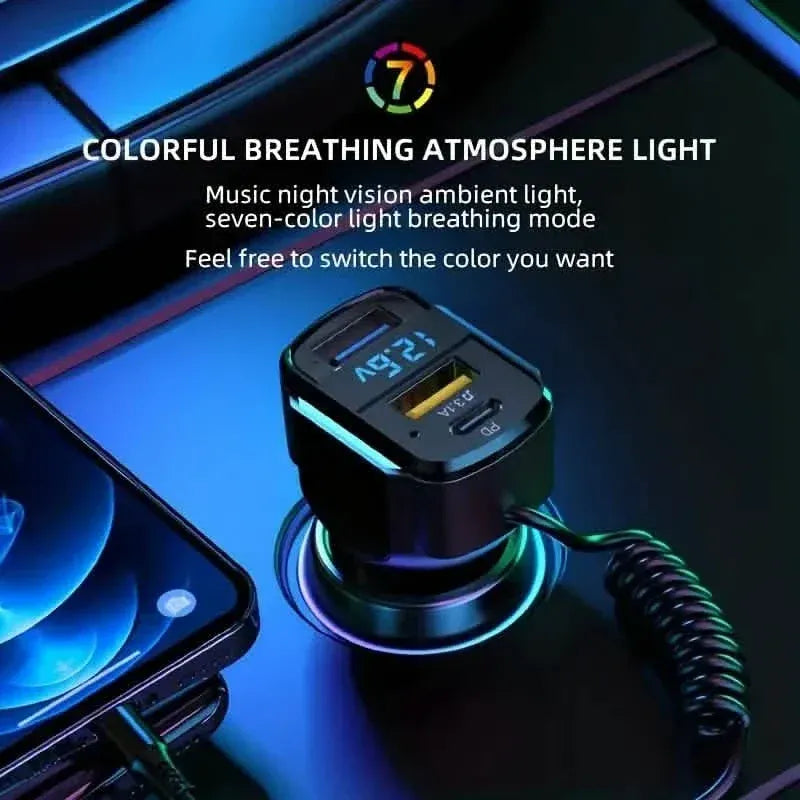 3-in-1 65W 3-port USB PD Fast Car Charger - A-1 Thread Vault
