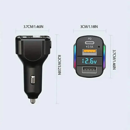 3-in-1 65W 3-port USB PD Fast Car Charger - A-1 Thread Vault