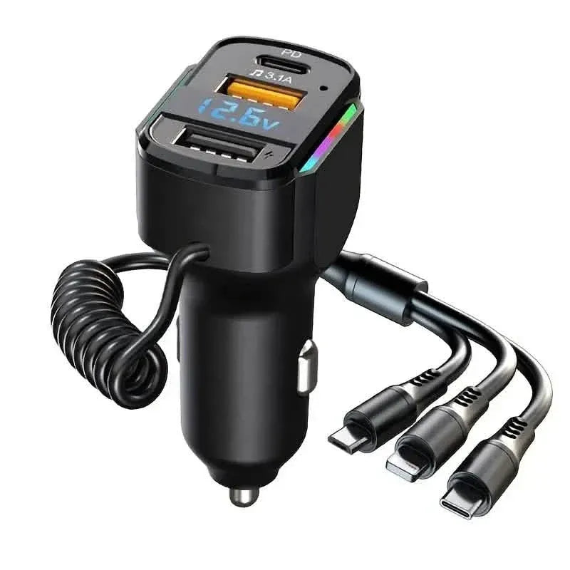 3-in-1 65W 3-port USB PD Fast Car Charger - A-1 Thread Vault