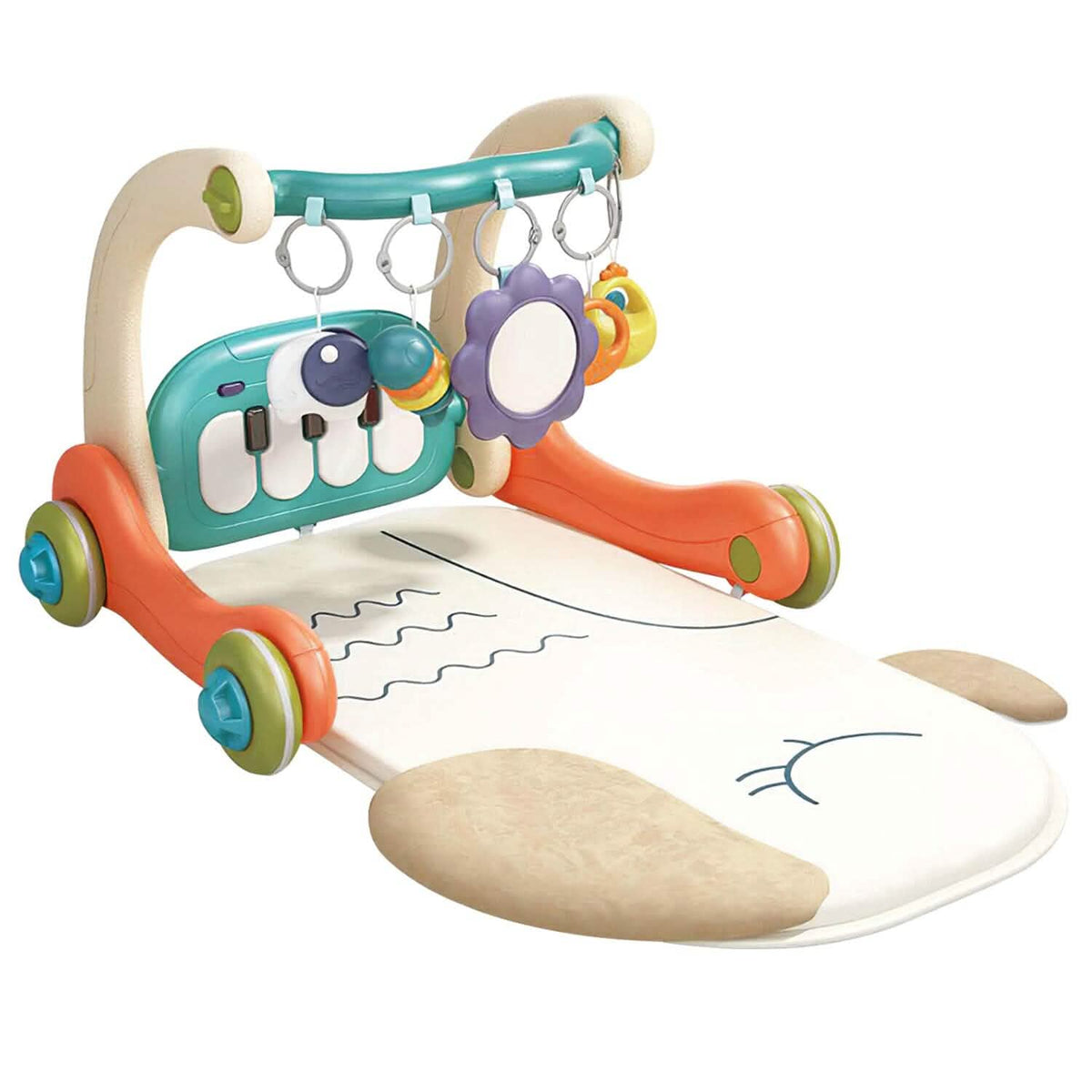3-in-1 Baby Gym Playmat with Learning Walker for 0-12 Months Old - A-1 Thread Vault