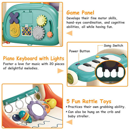 3-in-1 Baby Gym Playmat with Learning Walker for 0-12 Months Old - A-1 Thread Vault