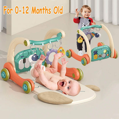 3-in-1 Baby Gym Playmat with Learning Walker for 0-12 Months Old - A-1 Thread Vault