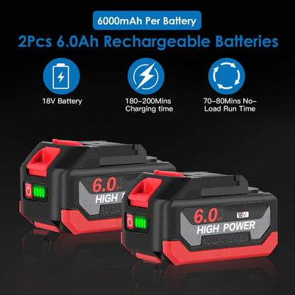 3-In-1 Cordless Electric Impact Wrench Drill Screwdriver with Brushless Motor Max 3450RPM Variable Speed - A-1 Thread Vault