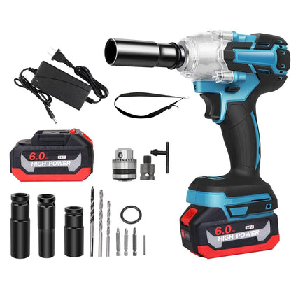 3-In-1 Cordless Electric Impact Wrench Drill Screwdriver with Brushless Motor Max 3450RPM Variable Speed - A-1 Thread Vault