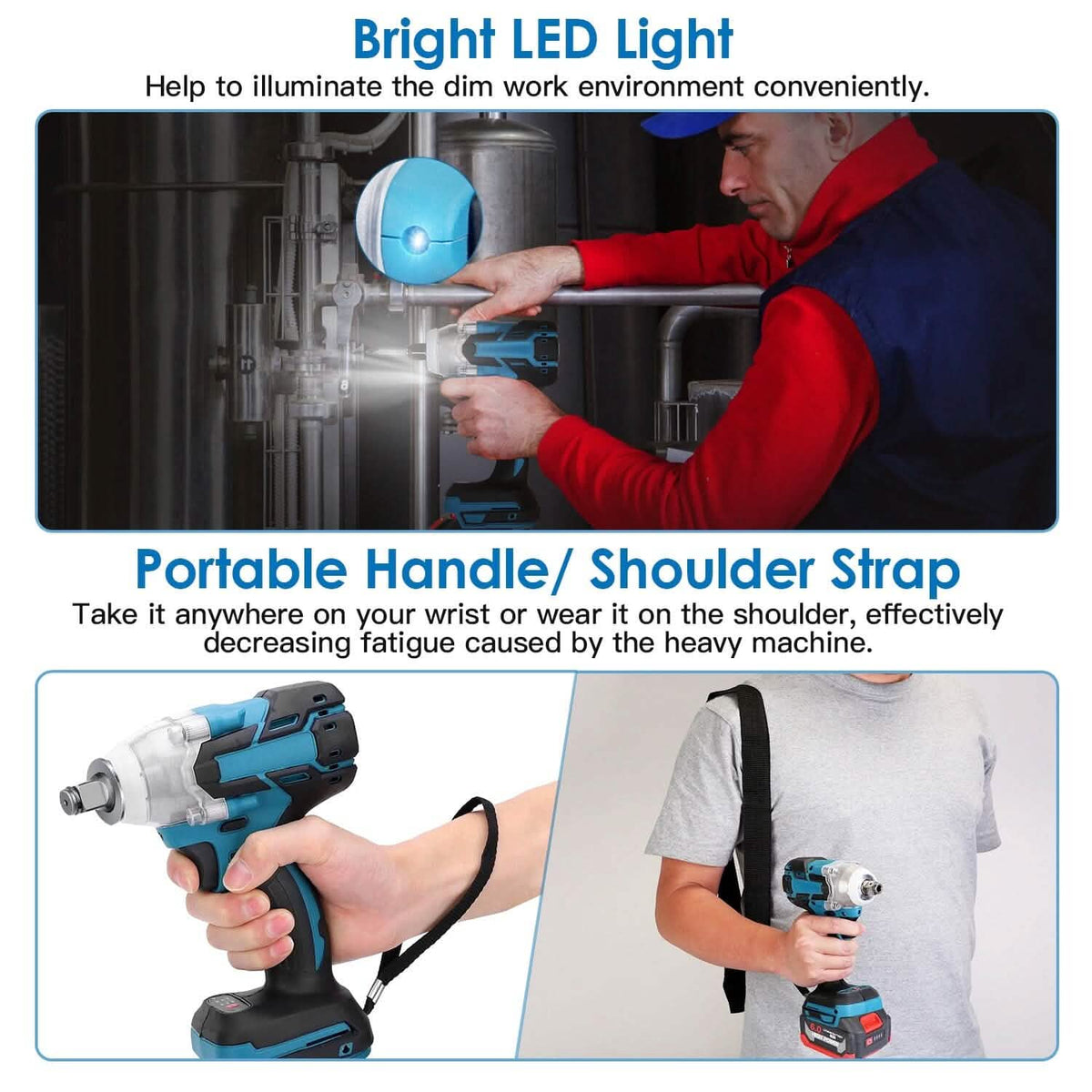 3-In-1 Cordless Electric Impact Wrench Drill Screwdriver with Brushless Motor Max 3450RPM Variable Speed - A-1 Thread Vault