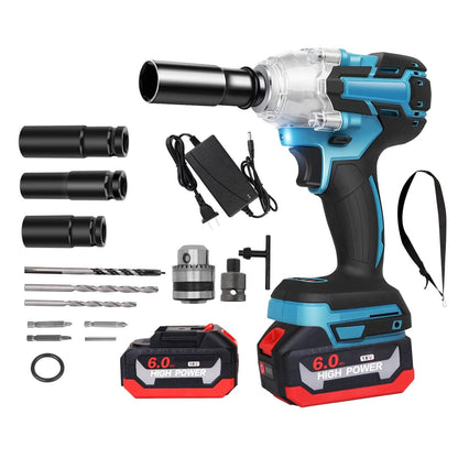 3-In-1 Cordless Electric Impact Wrench Drill Screwdriver with Brushless Motor Max 3450RPM Variable Speed - A-1 Thread Vault
