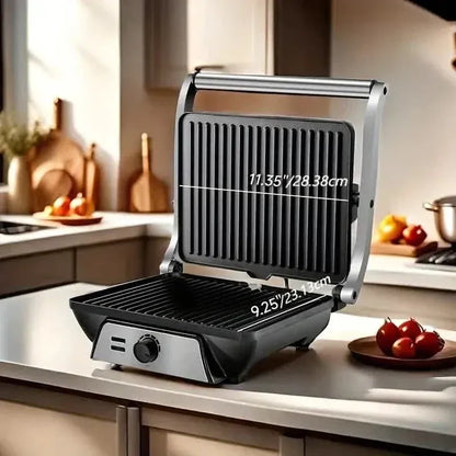 3-in-1 Electric Indoor Non-Stick Grill & Panini Press Sandwich Maker with Adjustable Temperature Control and Grease Tray - A-1 Thread Vault