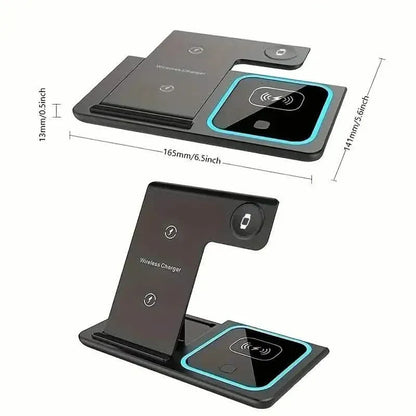 3-in-1 Folding Fast Wireless Charger Station - A-1 Thread Vault
