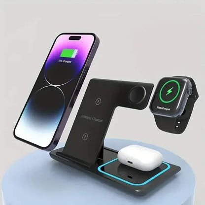 3-in-1 Folding Fast Wireless Charger Station - A-1 Thread Vault