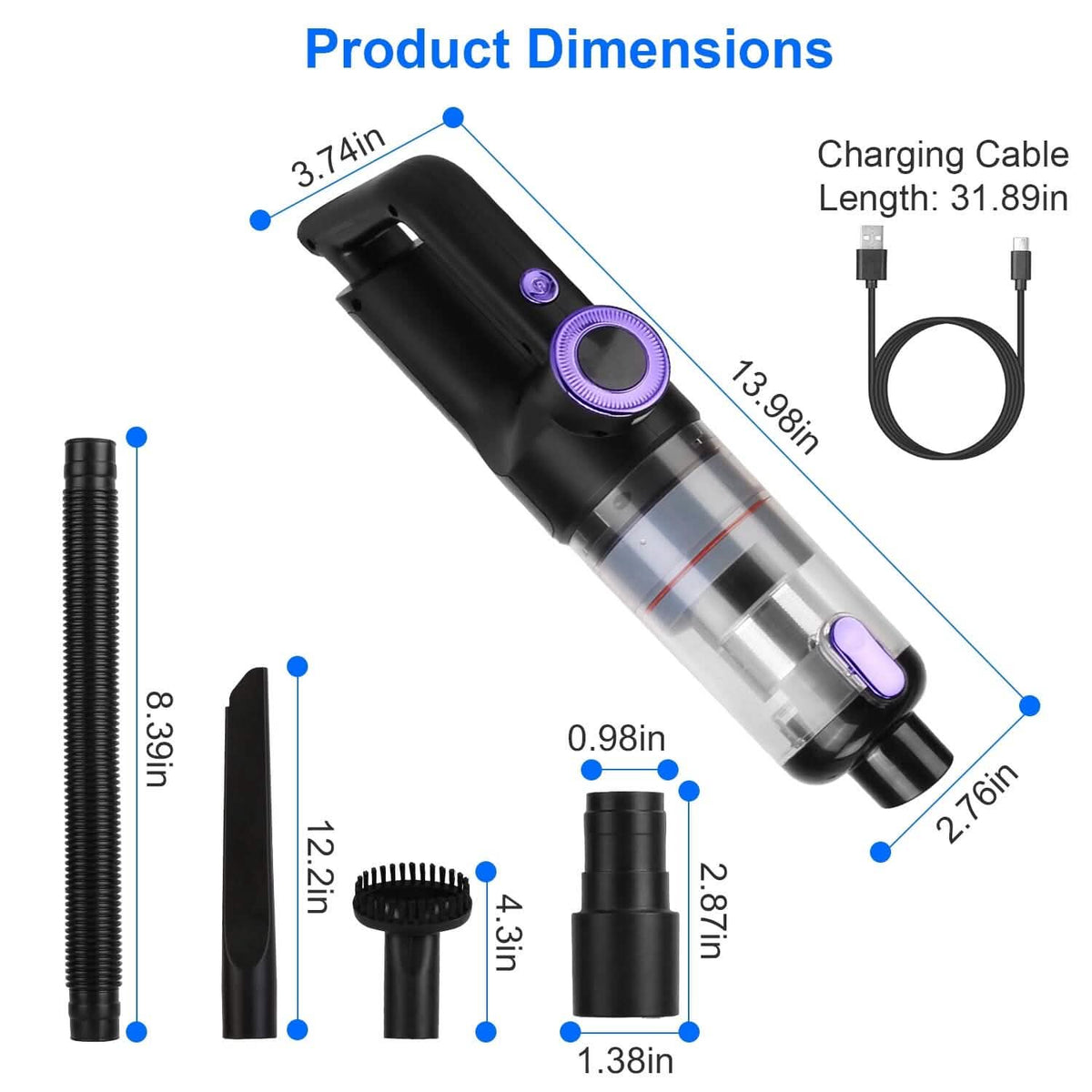 3-in-1 Handheld Cordless Car Vacuum Cleaner - A-1 Thread Vault