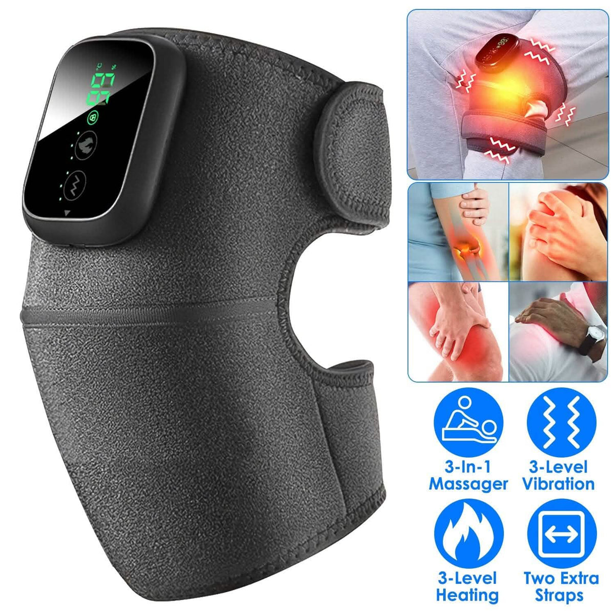 3-in-1 Heated Pads Massager with 3 Level Vibration - A-1 Thread Vault