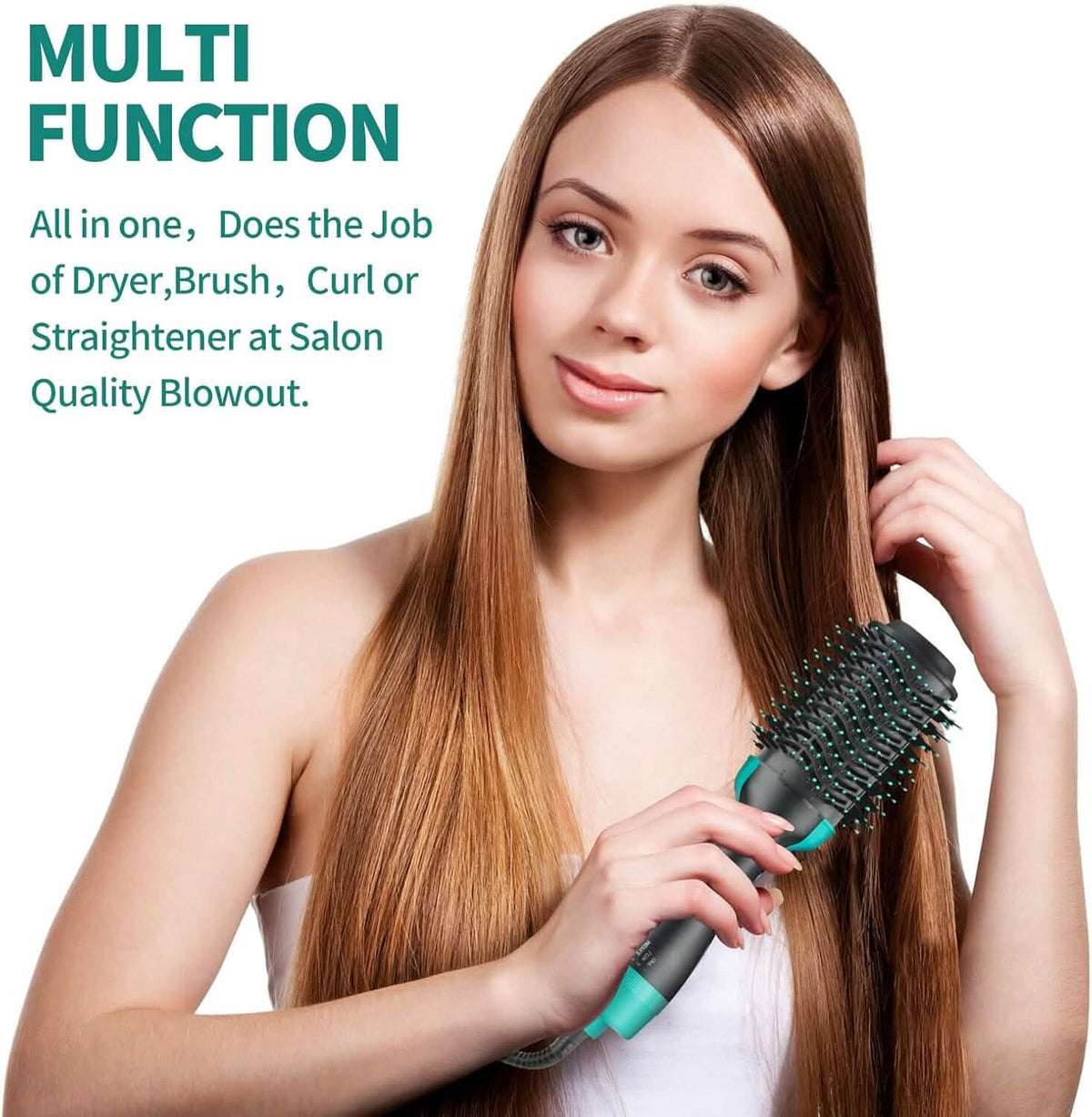 3-in-1 Ionic Straightening Hot Air Brush with Anti-Scald Feature - A-1 Thread Vault