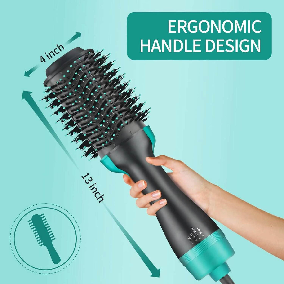 3-in-1 Ionic Straightening Hot Air Brush with Anti-Scald Feature - A-1 Thread Vault