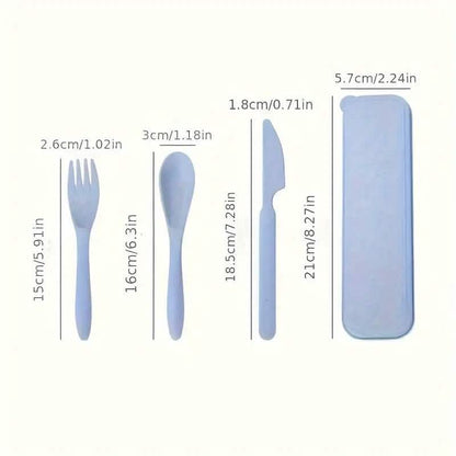3-in-1 Reusable Camping Utensil Set with Case - A-1 Thread Vault