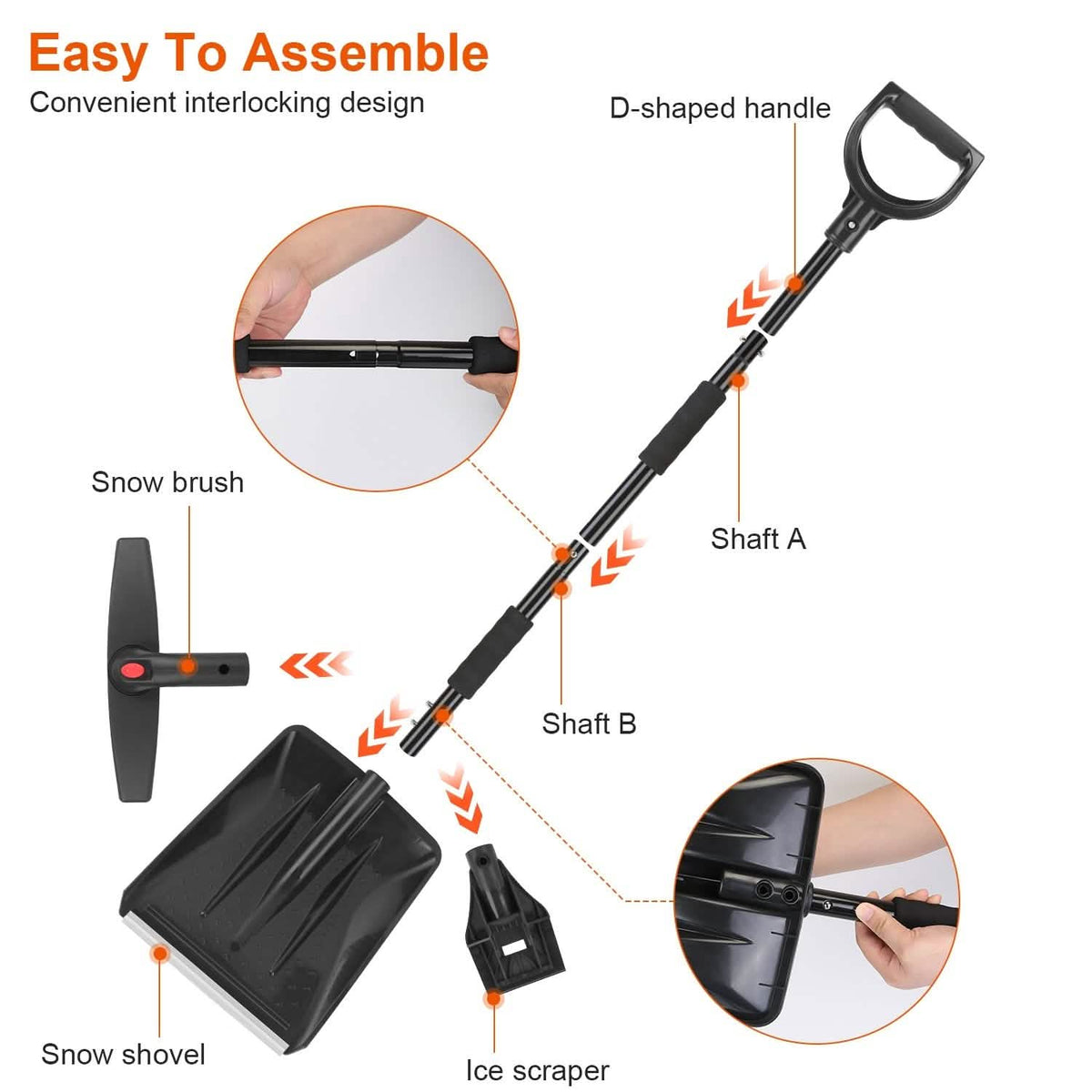 3-in-1 Snow Shovel Kit Brush Ice Scraper - A-1 Thread Vault