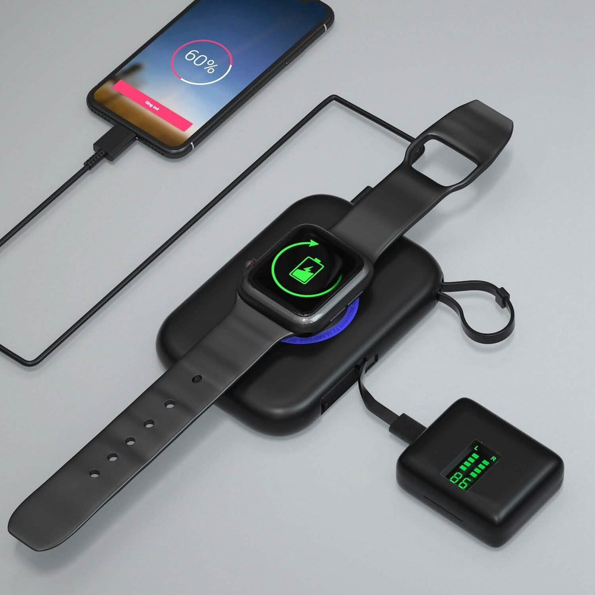 3-in-1 Wireless Charger Portable Magnetic Power Bank - A-1 Thread Vault