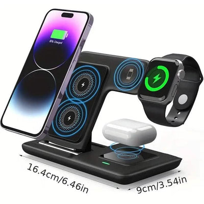 3-in-1 Wireless Charger Qi Fast 15W Charging Stand Pad - A-1 Thread Vault