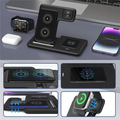 3-in-1 Wireless Charger Qi Fast 15W Charging Stand Pad - A-1 Thread Vault