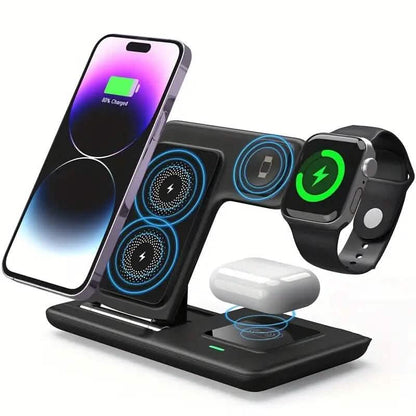 3-in-1 Wireless Charger Qi Fast 15W Charging Stand Pad - A-1 Thread Vault