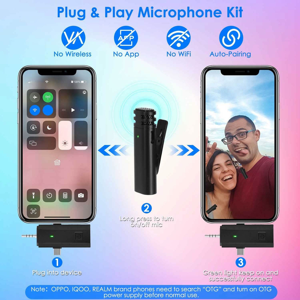 3-in-1 Wireless Clip On Microphone Omnidirectional Noise Reduction Plug - A-1 Thread Vault