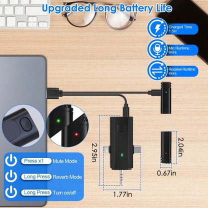 3-in-1 Wireless Clip On Microphone Omnidirectional Noise Reduction Plug - A-1 Thread Vault