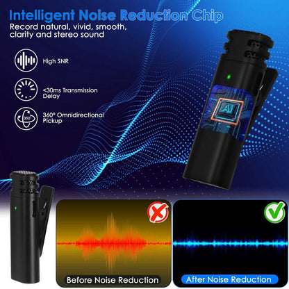 3-in-1 Wireless Clip On Microphone Omnidirectional Noise Reduction Plug - A-1 Thread Vault
