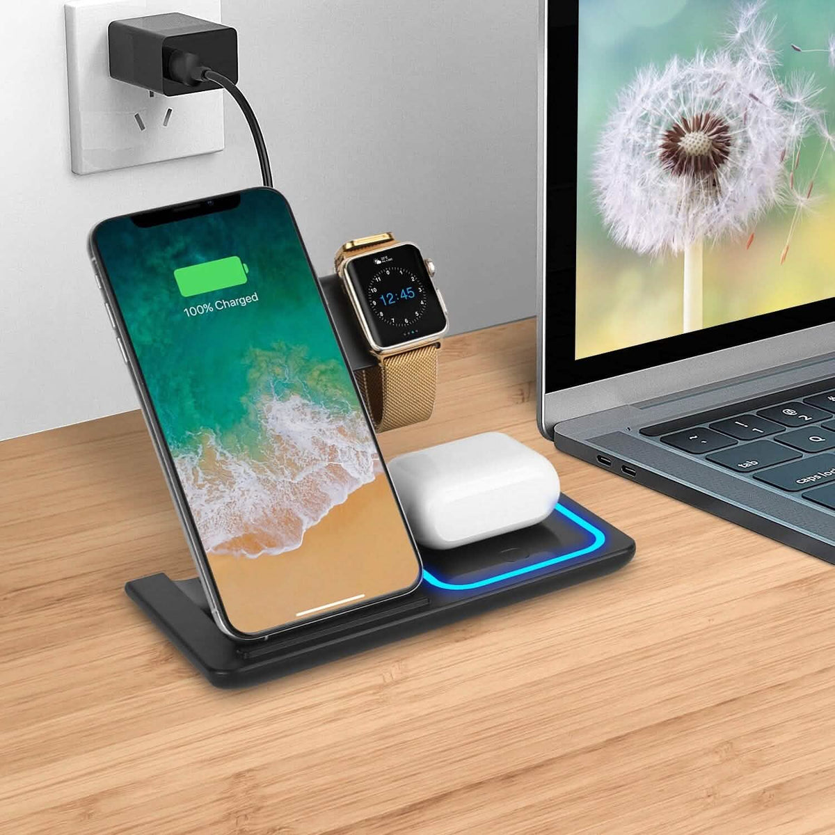 3-in-1 Wireless Fast Charging Station Dock Foldable - A-1 Thread Vault