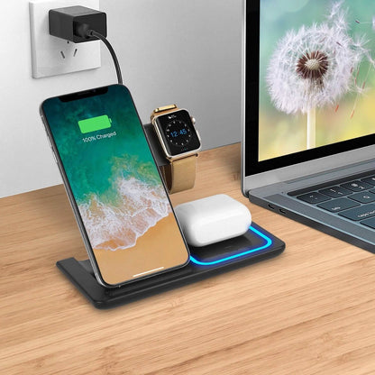 3-in-1 Wireless Fast Charging Station Dock Foldable - A-1 Thread Vault