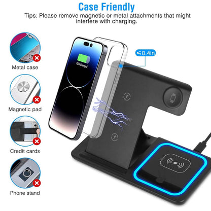 3-in-1 Wireless Fast Charging Station Dock Foldable - A-1 Thread Vault