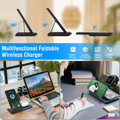 3-in-1 Wireless Fast Charging Station Dock Foldable - A-1 Thread Vault