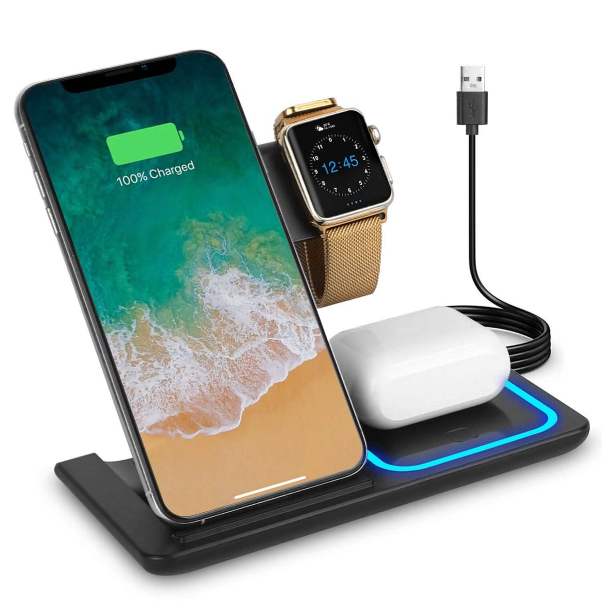 3-in-1 Wireless Fast Charging Station Dock Foldable - A-1 Thread Vault