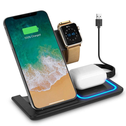 3-in-1 Wireless Fast Charging Station Dock Foldable - A-1 Thread Vault