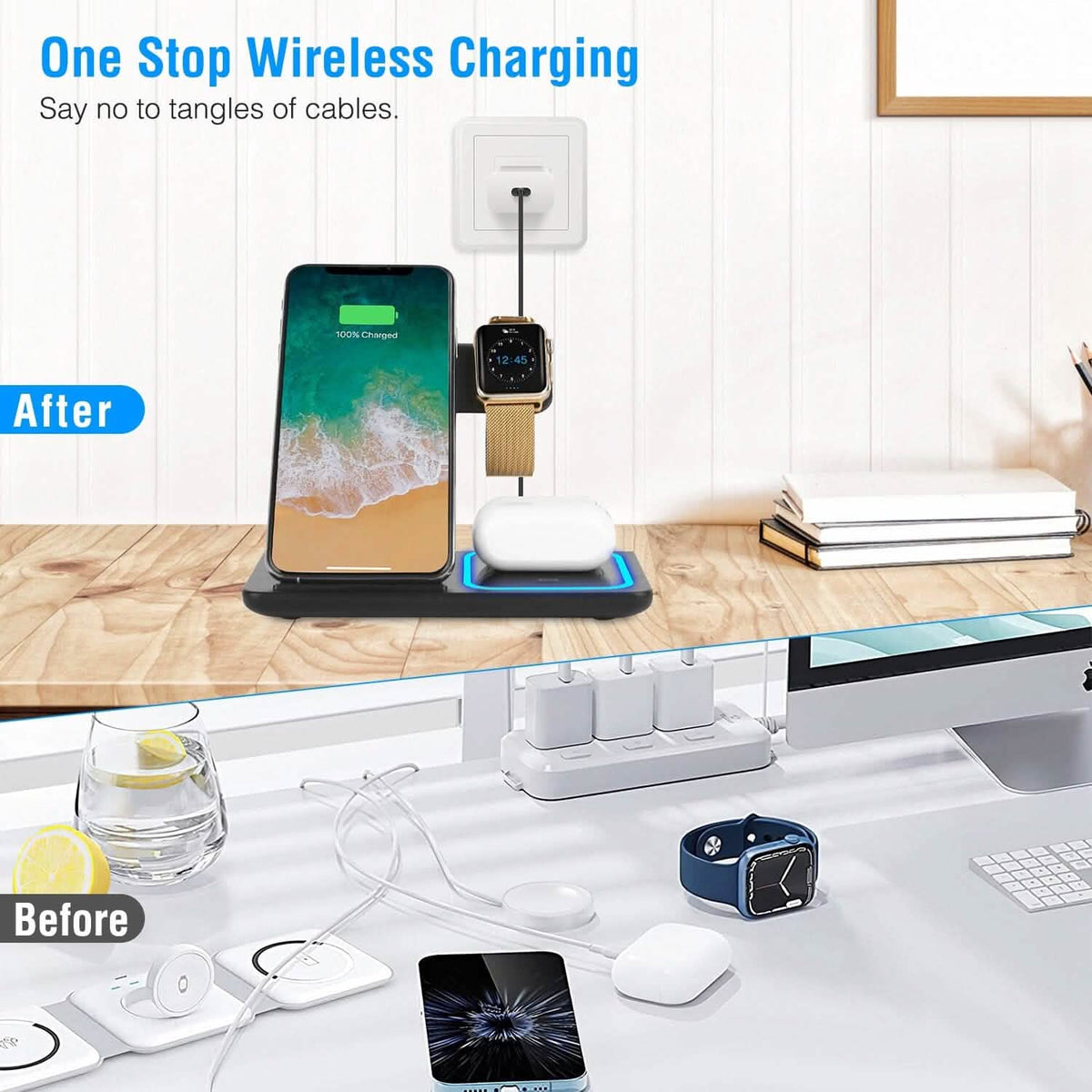 3-in-1 Wireless Fast Charging Station Dock Foldable - A-1 Thread Vault