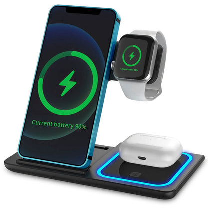 3-in-1 Wireless Fast Charging Station Dock Foldable - A-1 Thread Vault