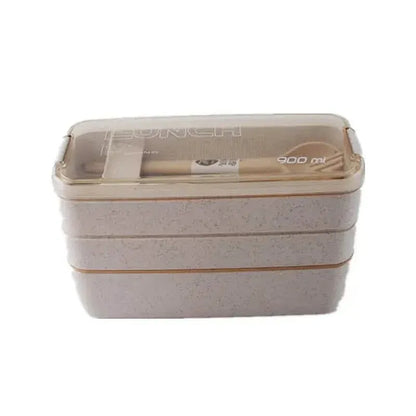 3-Layer Stackable Bento Box Japanese Lunch Box Kit with Spoon & Fork - A-1 Thread Vault