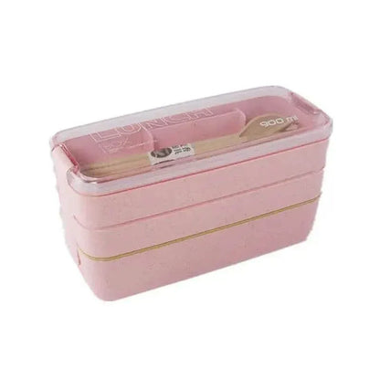 3-Layer Stackable Bento Box Japanese Lunch Box Kit with Spoon & Fork - A-1 Thread Vault