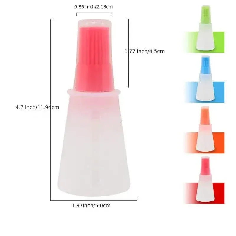 3-Pack: 2.2oz Silicone BBQ Oil Bottle Brush with Flat-Bottom Design - A-1 Thread Vault