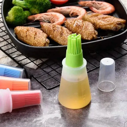 3-Pack: 2.2oz Silicone BBQ Oil Bottle Brush with Flat-Bottom Design - A-1 Thread Vault
