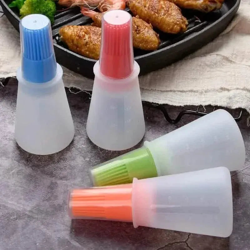 3-Pack: 2.2oz Silicone BBQ Oil Bottle Brush with Flat-Bottom Design - A-1 Thread Vault