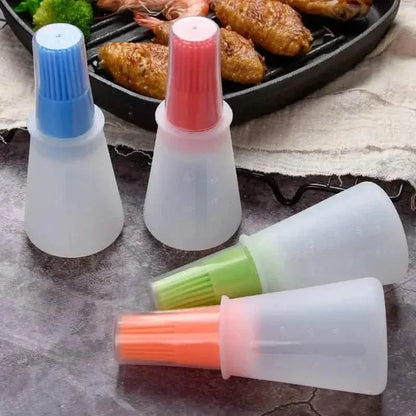 3-Pack: 2.2oz Silicone BBQ Oil Bottle Brush with Flat-Bottom Design - A-1 Thread Vault
