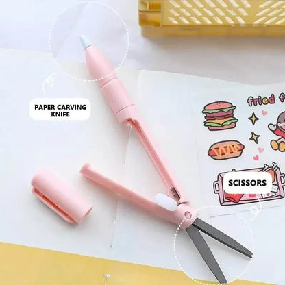 3-Pack: 2-in-1 Pen Style Scissors with Paper Cutter - A-1 Thread Vault