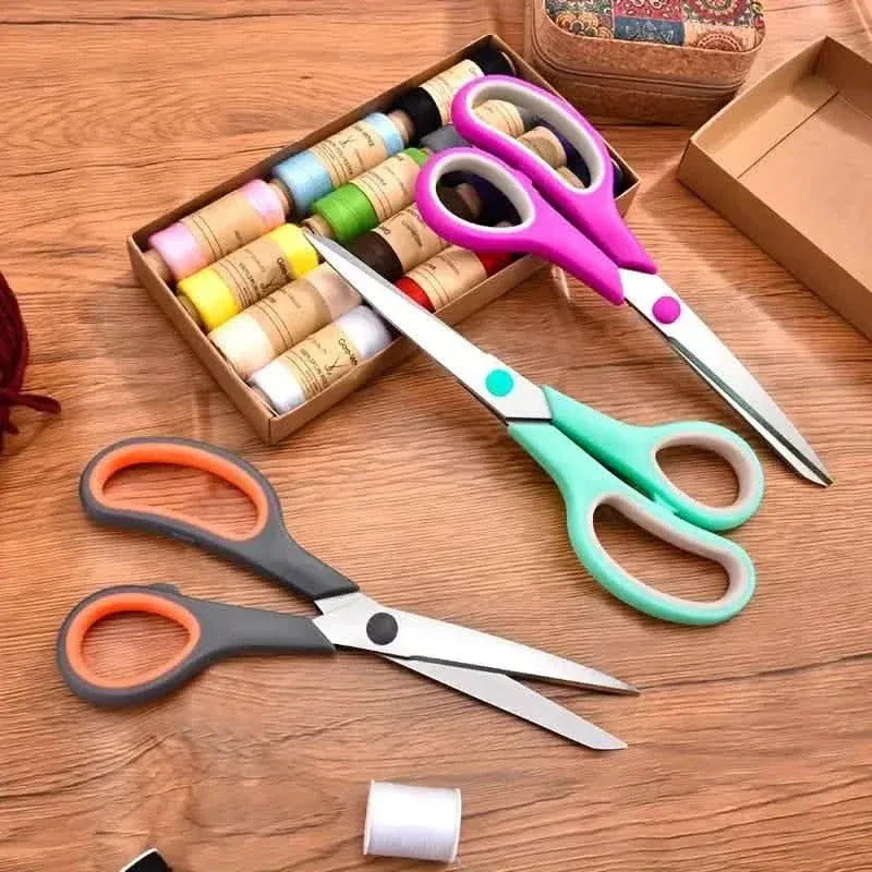 3-Pack: 8-Inch Multi-Purpose Scissors Set, Sharp Stainless Steel with Comfort Grip Handle - A-1 Thread Vault