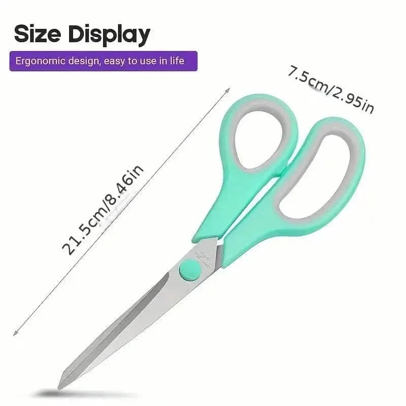 3-Pack: 8-Inch Multi-Purpose Scissors Set, Sharp Stainless Steel with Comfort Grip Handle - A-1 Thread Vault