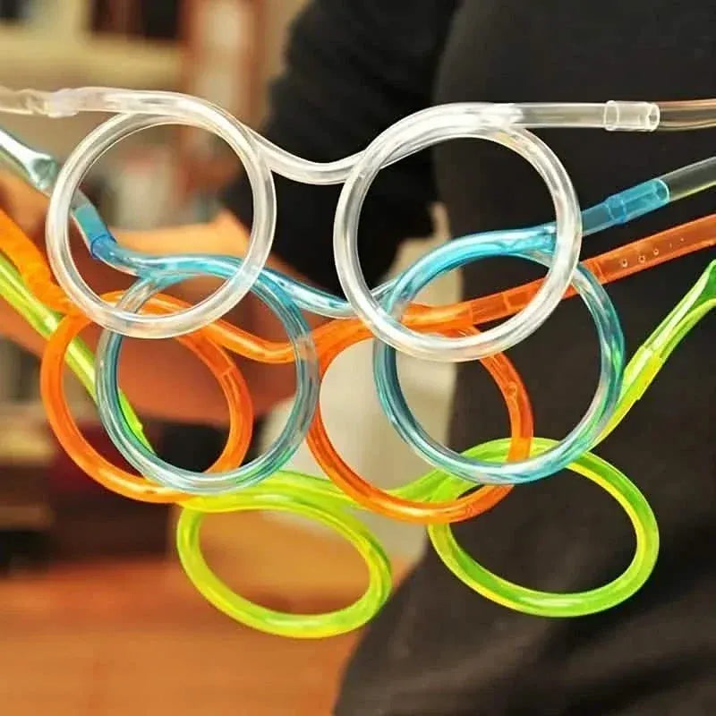 3-Pack: Creative Fun Glasses Straw Crazy Funny Art Straw - A-1 Thread Vault
