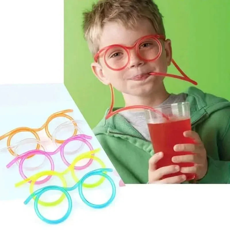3-Pack: Creative Fun Glasses Straw Crazy Funny Art Straw - A-1 Thread Vault
