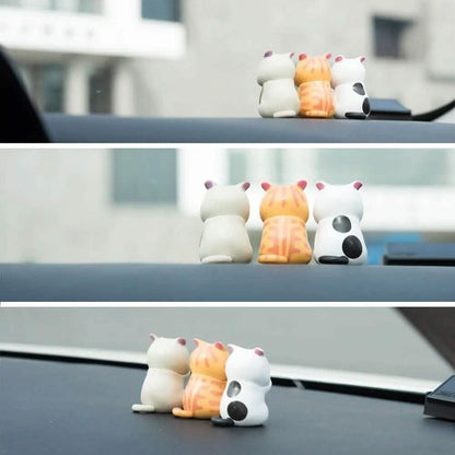 3-Pack: Cute Cat Figurines Miniature Cartoon Animal Decor - A-1 Thread Vault